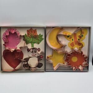 Vintage Copper Cookie Cutters Kitchen Collectibles 7pc